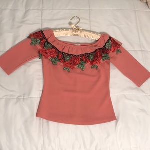 Embroidered top